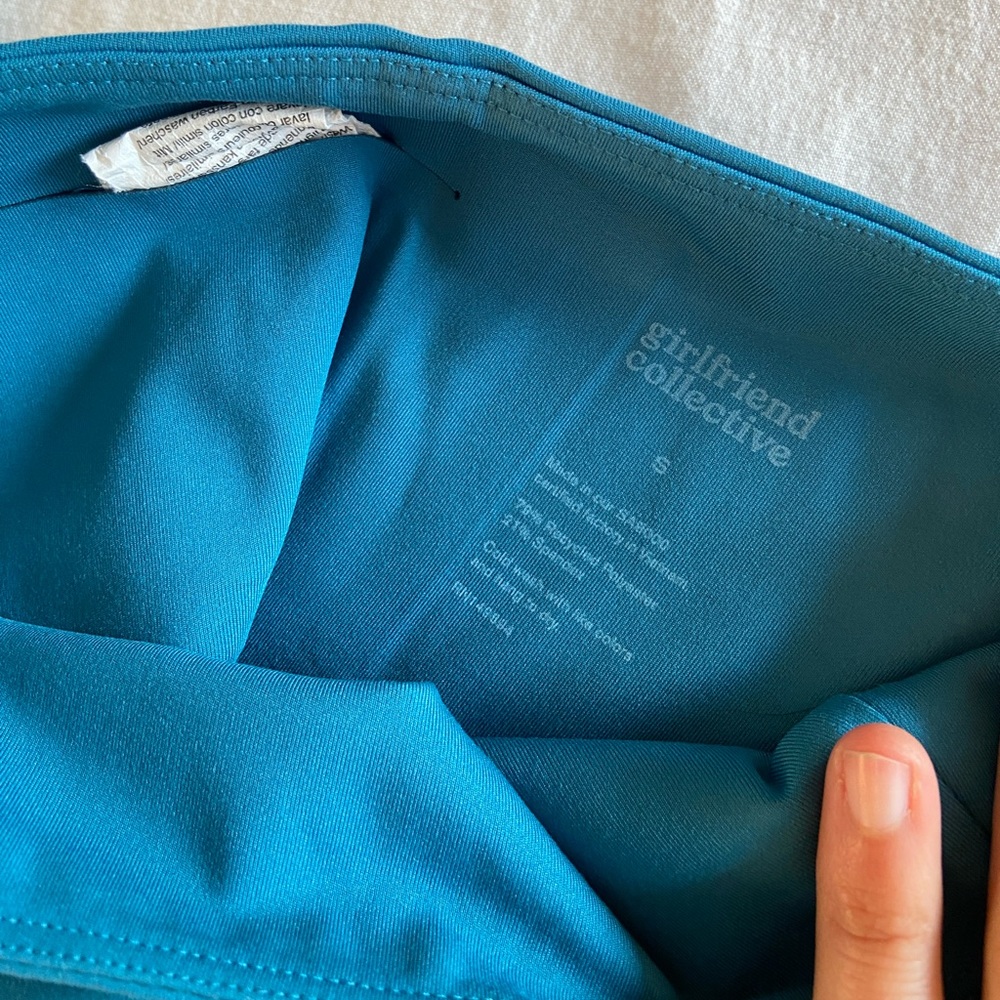 Girlfriend Collective Olympia Teal High Rise Leggings Small 23.5” - Picture 6 of 6